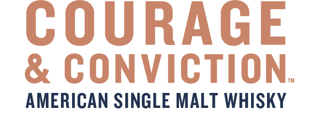 Courage & Conviction Logo- Copper and Blue